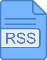 RSS File Format Line Filled Blue Icon vector