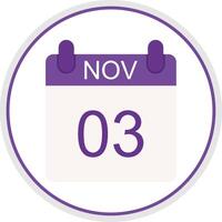 November Flat Circle Icon vector