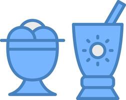 Sorbet Line Filled Blue Icon vector