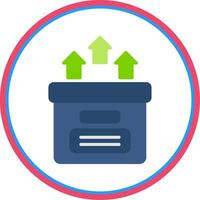 Storage Box Flat Circle Icon vector