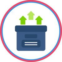 Storage Box Flat Circle Icon vector