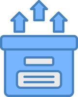 Storage Box Line Filled Blue Icon vector