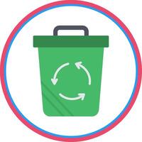 Recycle Bin Flat Circle Icon vector