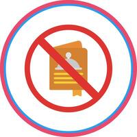 prohibido firmar plano circulo icono vector