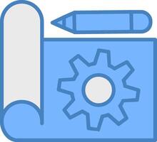 Prototyping Line Filled Blue Icon vector