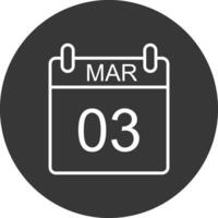 marzo línea invertido icono diseño vector