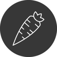 Zanahoria línea invertido icono diseño vector