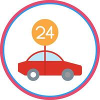 24 Hours Support Flat Circle Icon vector