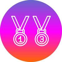 Medals Line Gradient Circle Icon vector