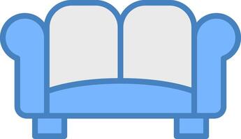 Sofa Line Filled Blue Icon vector