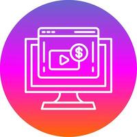 Paid Content Line Gradient Circle Icon vector