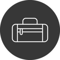 Duffle Bag Line Inverted Icon Design vector