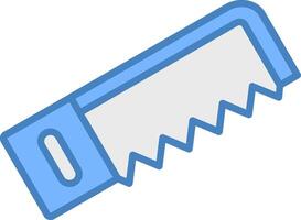 Hacksaw Line Filled Blue Icon vector