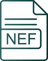 nef archivo formato línea degradado icono vector