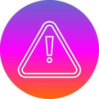 Warning Sign Line Gradient Circle Icon vector