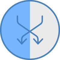 Shuffle Line Filled Blue Icon vector