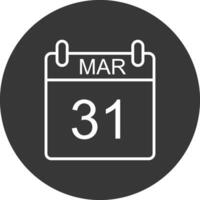 March Line Inverted Icon Design vector