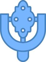 Door Knocker Line Filled Blue Icon vector