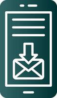 icono de gradiente de glifo de correo vector