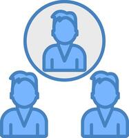 Leader Search Line Filled Blue Icon vector