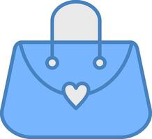 Purse Line Filled Blue Icon vector