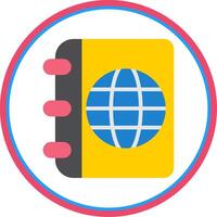 Travel Guide Flat Circle Icon vector