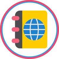 Travel Guide Flat Circle Icon vector