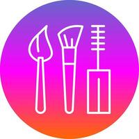 Makeup Brushes Line Gradient Circle Icon vector