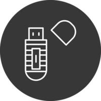 USB palo línea invertido icono diseño vector