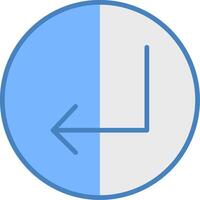 Turn Line Filled Blue Icon vector