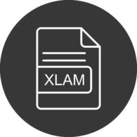 xlam archivo formato línea invertido icono diseño vector