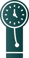 icono de gradiente de glifo de reloj vector