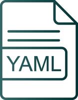 yaml archivo formato línea degradado icono vector