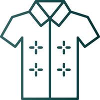 hawaiano camisa línea degradado icono vector