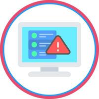 Warning Flat Circle Icon vector