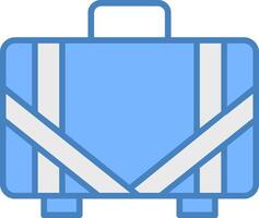 Suitcase Line Filled Blue Icon vector