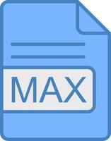 MAX File Format Line Filled Blue Icon vector