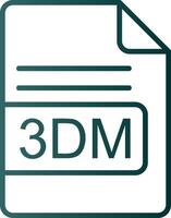 3dm archivo formato línea degradado icono vector