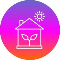 ecológico casa línea degradado circulo icono vector