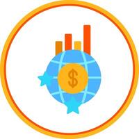 Global Economics Flat Circle Icon vector