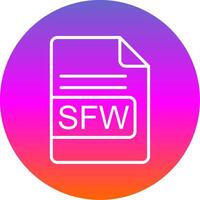 SFW File Format Line Gradient Circle Icon vector