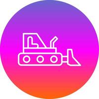 Bulldozer Line Gradient Circle Icon vector