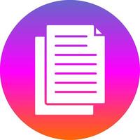 Document Glyph Gradient Circle Icon Design vector