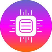 Cpu Glyph Gradient Circle Icon Design vector