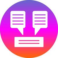 Chat Glyph Gradient Circle Icon Design vector