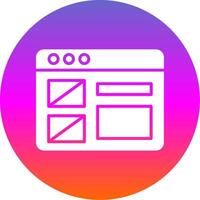 Wireframe Glyph Gradient Circle Icon Design vector