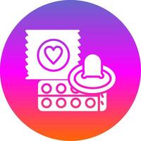 Condom Glyph Gradient Circle Icon Design vector