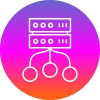 Data Storage Line Gradient Circle Icon vector