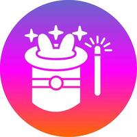 Magic Hat Glyph Gradient Circle Icon Design vector