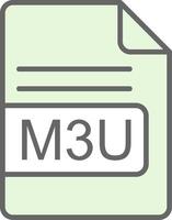 M3U File Format Fillay Icon Design vector